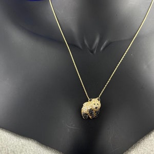 Gold Panda Necklace, 14K, Chain Necklace, Gold Chain,Everyday Jewelry, Gift for Her Gold, Good Luck, Peace, Gift Gold,