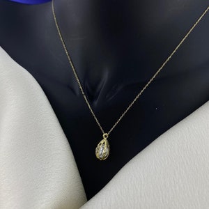 Cube Necklace, Magical Necklace, Dainty Lamp pendant, Birthday Gift, 14k solid gold cube necklace, Lover Gift Necklace