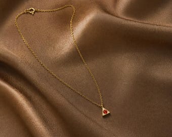 14K Gold Pyramid Necklace , gold Necklace ,Pyramid Pendant ,Christmas Gift,Egyptian Necklace, gift for her