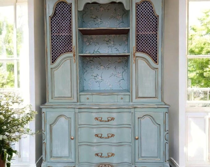 French Provincial Hutch Cabinet