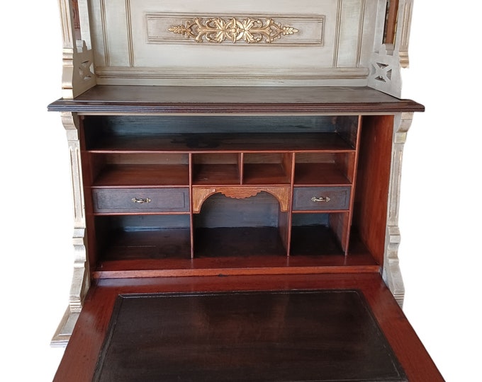 Antique secretary desk cabinet