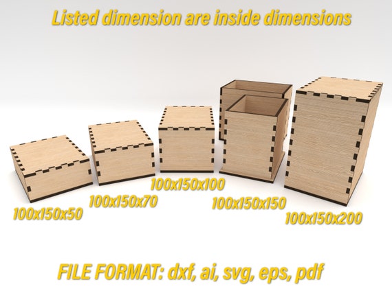 Two Piece Boxes for Laser Cutting - 6mm Material - 20 Two Piece Boxes for Laser Cutting - 6mm Material - 20