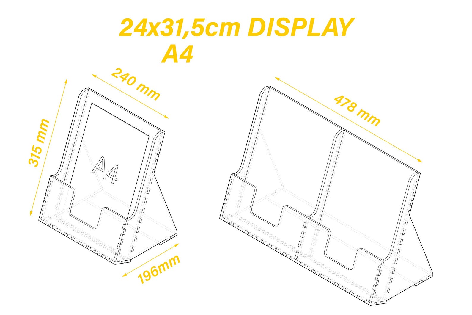 Laser Cut Display Stand Vector Files: 6mm Plywood, MDF, Acrylic ...