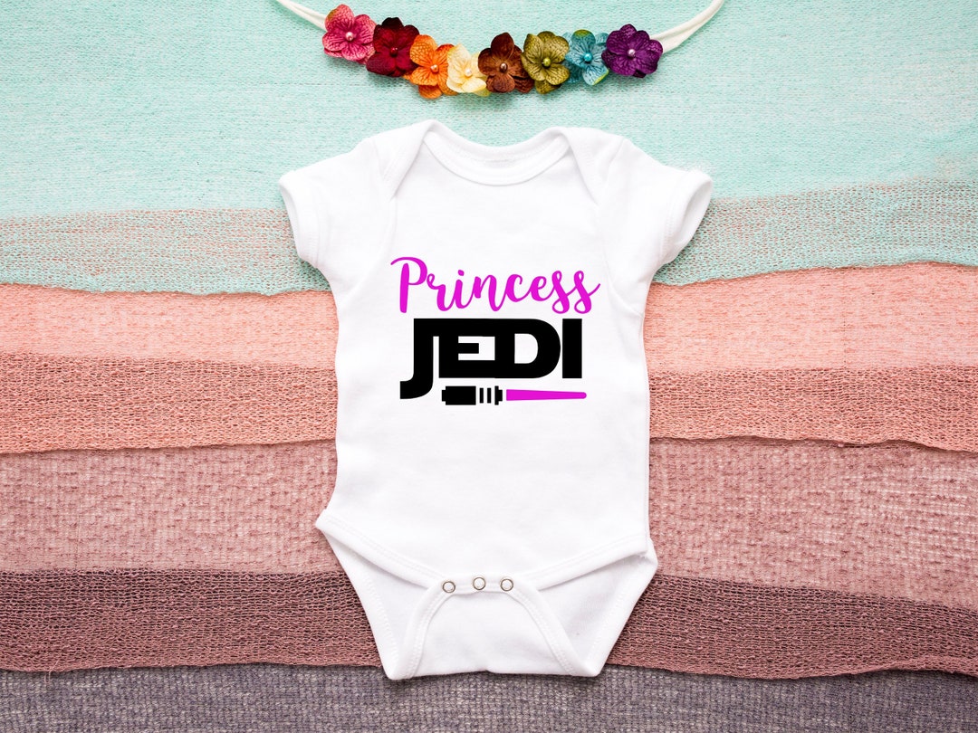 Princess Jedi Onesie® Baby Girl Cute Bodysuit Little Etsy