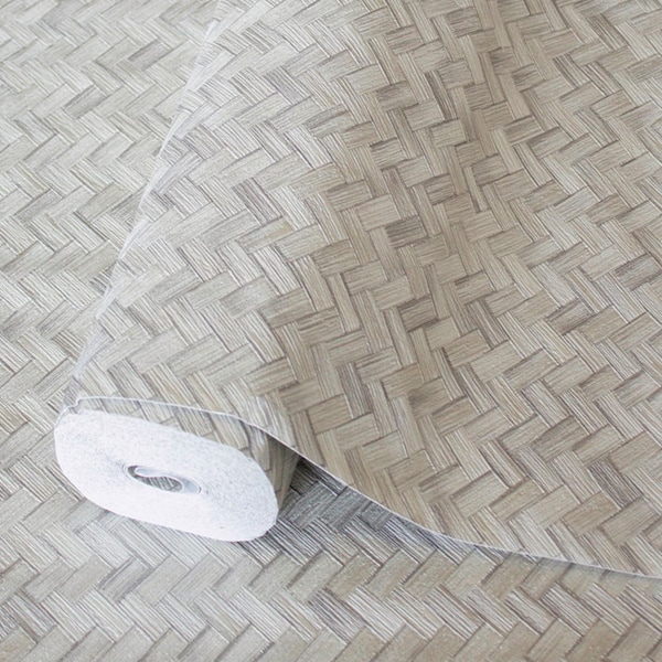 Luxury Herringbone Dark Cream Wallpaper, 3D Textured Wallpaper, Modern Decorative Wallcovering, Vinyl Covering Non-Adhesive Non-Peal & Stick