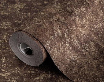Geprägte moderne metallicbraune Tapete, 3D-Strukturtapete, dekorative Wandbekleidung, Luxusabdeckung, nicht klebend, nicht peal & stick