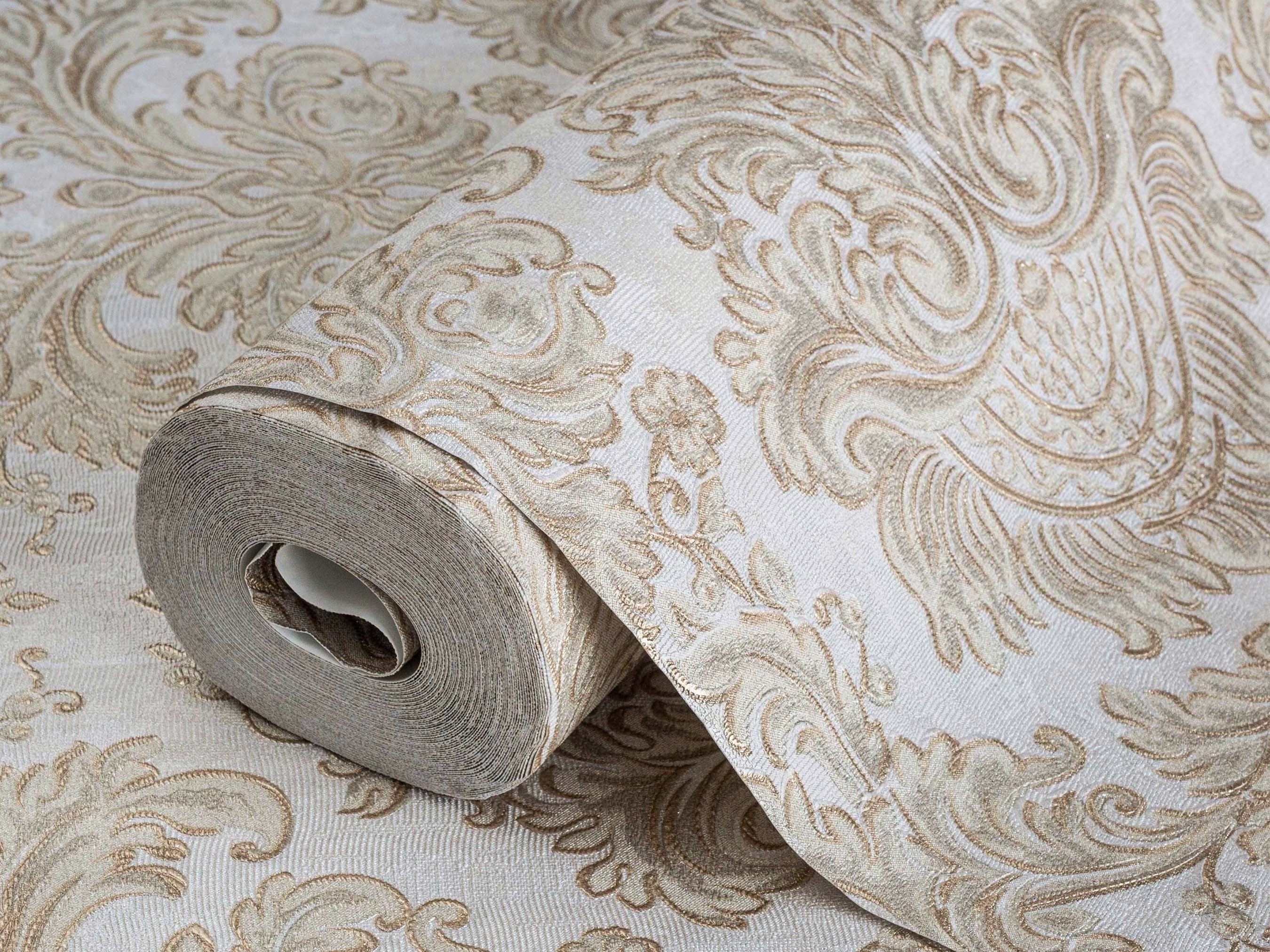 Victorian Damask Cream Wallpaper 3D Textured Wallpaper Etsy