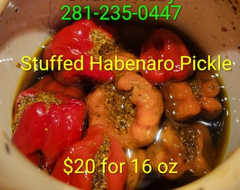 Encurtido indio Habenaro casero (Bharva Mirch Achaar)