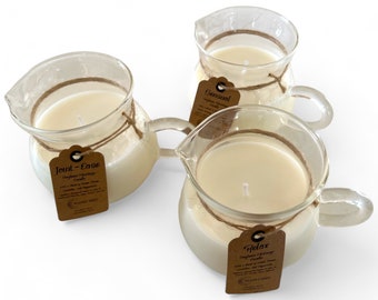 Soybean Oil Massage Candles with Essential Oil Fragrances in a Reusable Glass Jug. Low Temperature Natural Plant Oils Moisturising Body