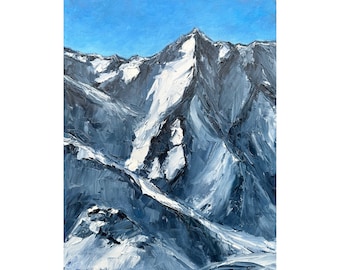 Berg Gipfel Ölgemälde Landschaft Original Kunstwerk Wand Kunst Gespannte Leinwand 11x14 ”by ElenaFloArtShop