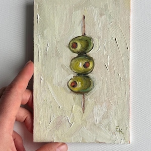 Originales Ölgemälde „Oliven“: Französische Landhausküchenkunst 4x6