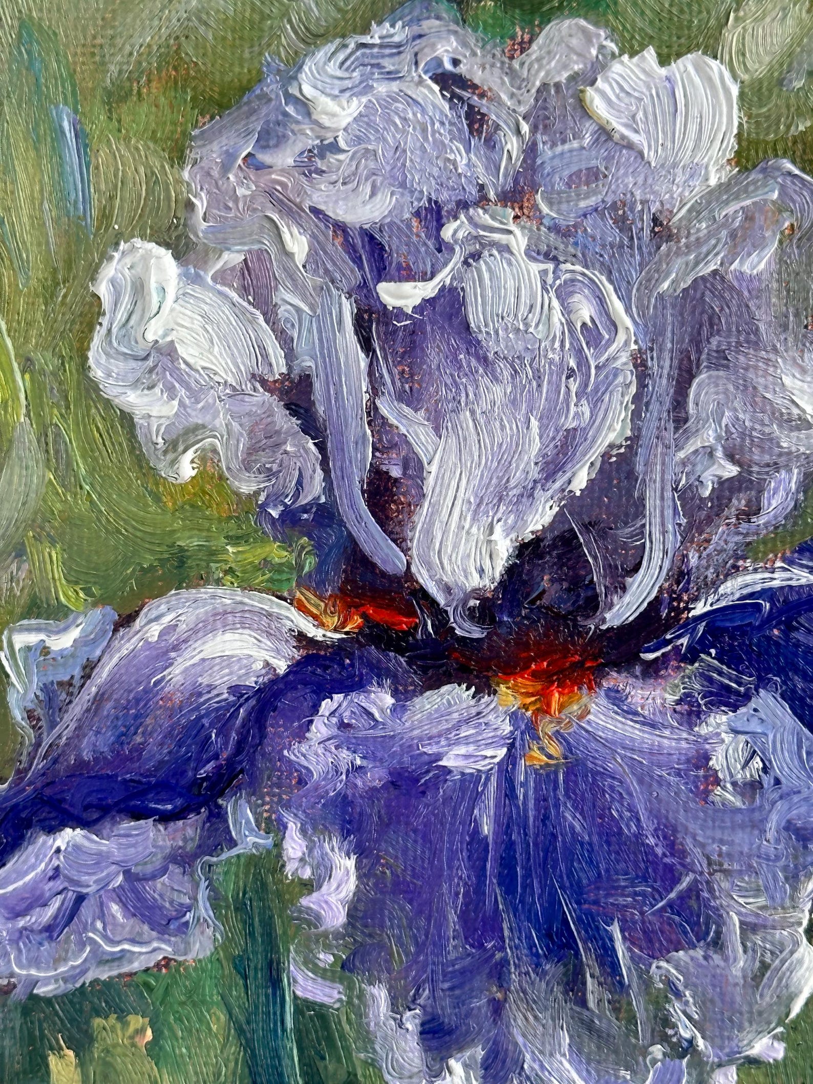 Iris Original Small Oil Painting: Floral Still Life 5x5” - Etsy