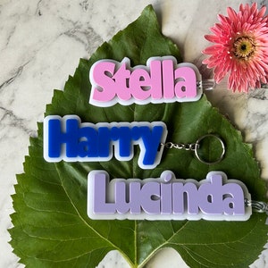 Personalised Custom Name Tag, Backpack tag, Bag tag, Acrylic  letter  charm,Back to school, Kids school bagtag.