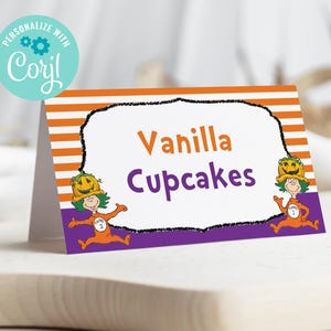 Things Halloween Food Tent Labels - Halloween Things Place cards 3.5 x 2 inches when folded in half