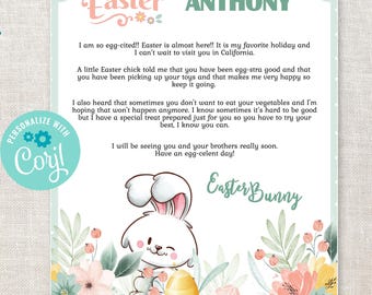 Easter Bunny Editable Printable Letter - Personalized Letter from the Easter Bunny