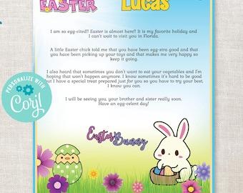Easter Bunny Editable Printable Letter - Personalized Letter from the Easter Bunny