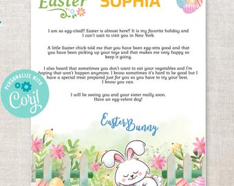 Easter Bunny Editable Printable Letter - Personalized Letter from the Easter Bunny