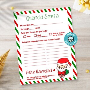Carta a Santa en Español, Lista de deseos, Lista de Navidad para imprimir, Carta Querido San Nicolas