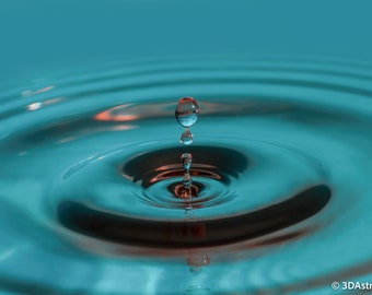 Splash Art, Gota de agua, Obra de arte abstracta, Descarga digital Imprimir
