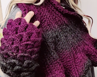 Dragon Scale Fingerless Gloves