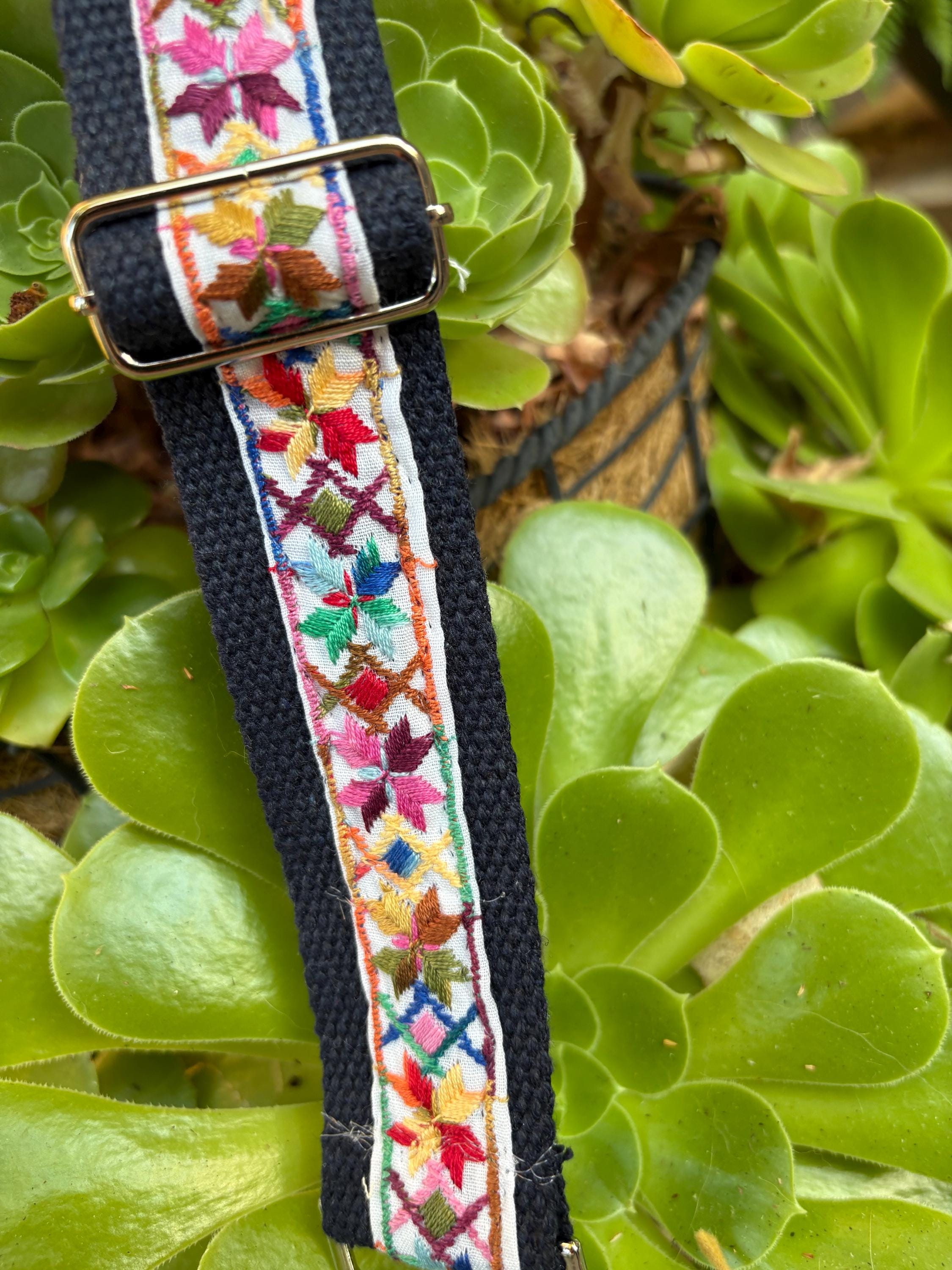 Embroidered Floral Bag Strap: Adjustable Boho Belt (28-54  display picture 2
