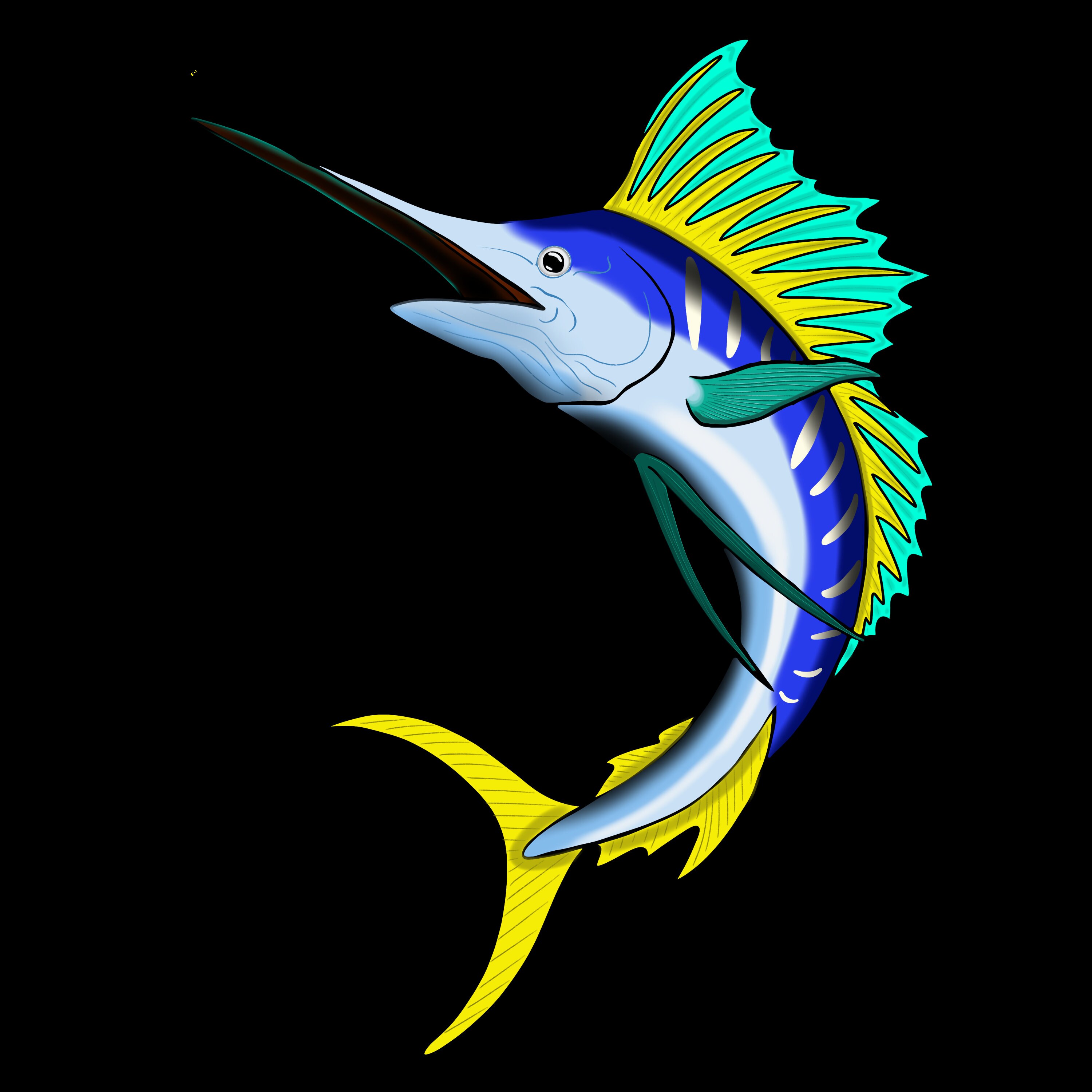Blue Marlin PNG, JPG Clipart - Etsy