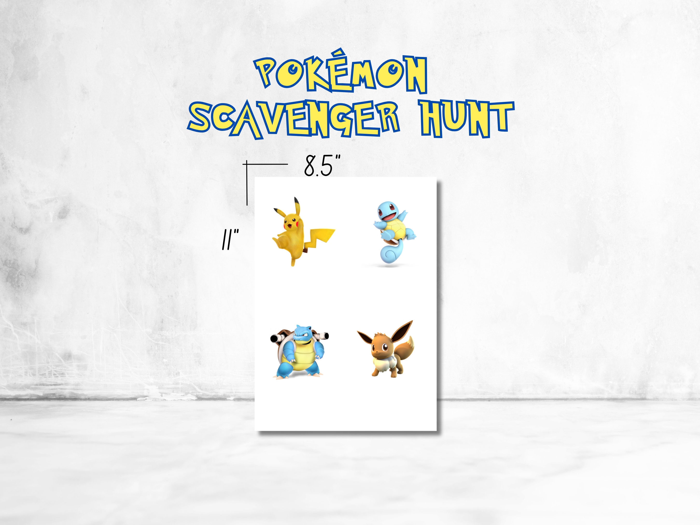 Pokémon Scavenger Hunt Printable, Pokémon Party Games, Kid's Scavenger