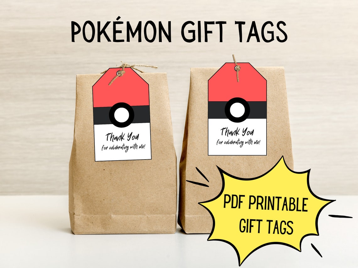 Pokemon Gift Tags Pokemon Party Pokemon Birthday Printable - Etsy