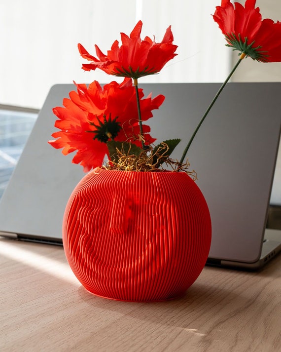 Lovely Dude Vase Decorative Vase Flower Vase Flower Pot 3D Print Emoji Decoration Custom
