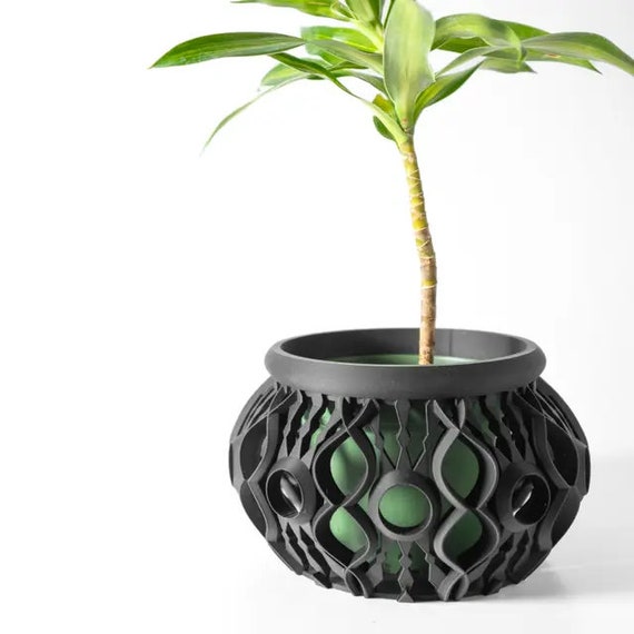 Orchid pot "Lyren" with drainage holes modern and unique 3D printing home decoration flowerpot plant pot