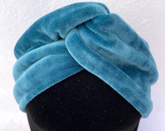 Beautiful wide blue velvet headband