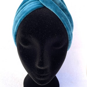 Beautiful wide blue velvet headband image 3