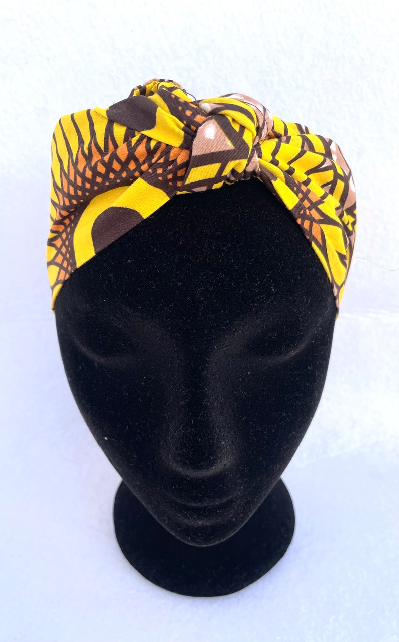 Handmade cotton sunflower headband in yellow tones image 2