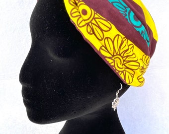 Boho hippie turban cheerful and striking floral fabric