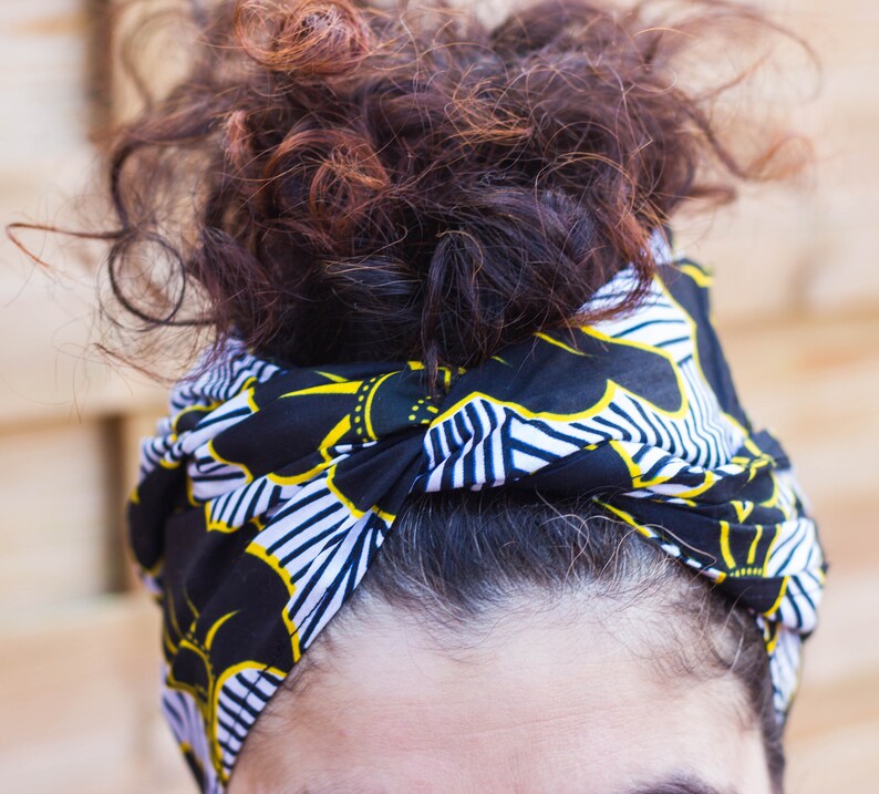 Exclusive and multipurpose cotton black and white head wrap scarf image 4