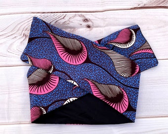 Turban en coton avec tissu wax - Design fait main et vibrant