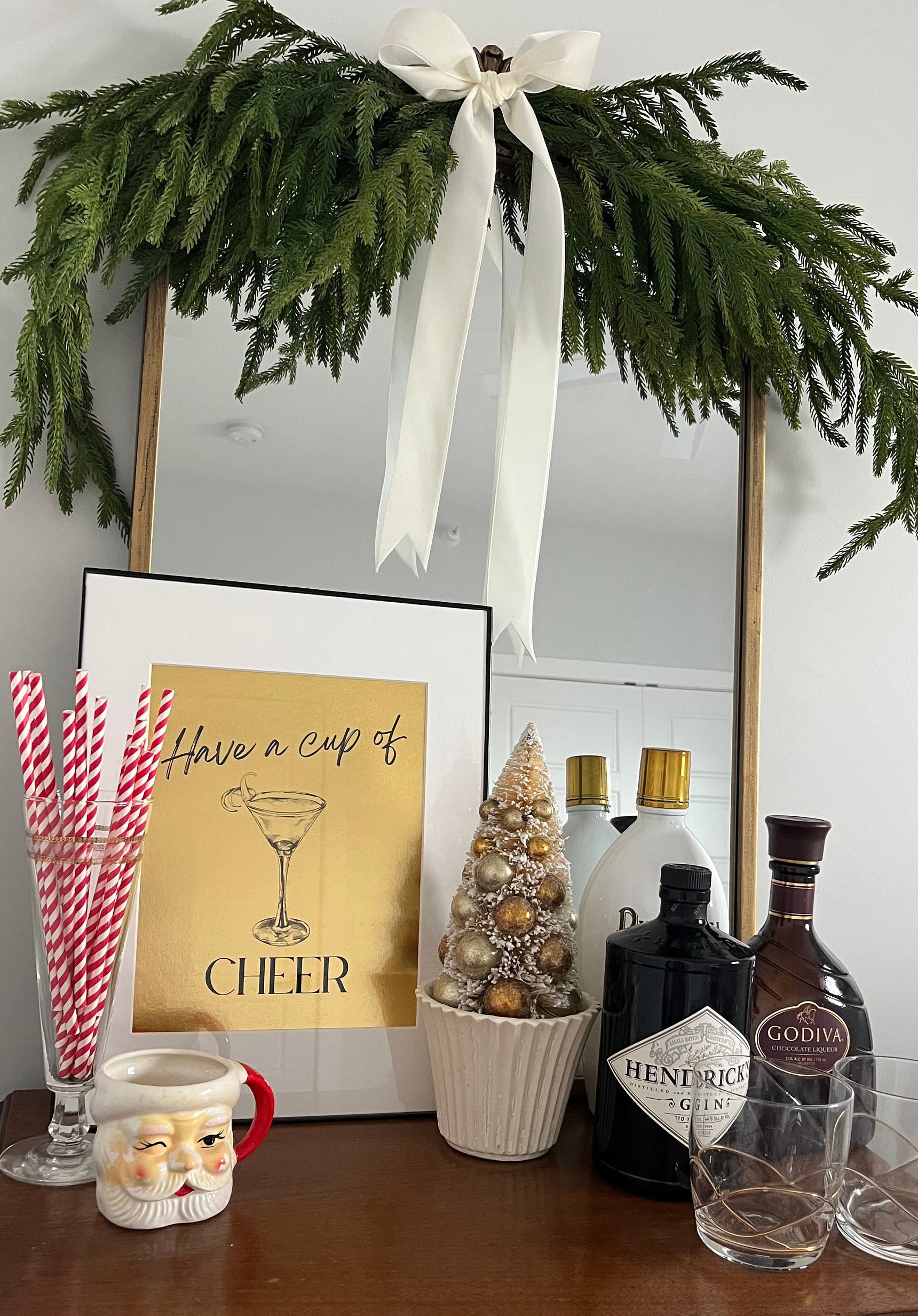 Have a Cup of Cheer-metallic Gold Christmas Bar Cart Sign-holiday Bar ...
