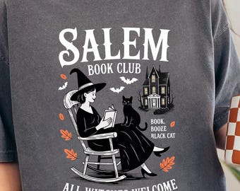 Witchy Book Club Comfort Colors Shirt: Spooky Halloween Reading