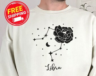 Libra Sweatshirt, Libra Birthday Sweater, Zodiac Sweatshirt, Horoscope Libra Sweatshirt, September October Birthday, Libra Sign Sweatshirt