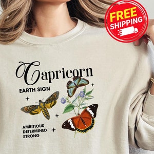 Capricorn Sweatshirt, Capricorn Zodiac Sweatshirt, Celestial Capricorn Sweatshirt, Astrology Sweatshirt, Horoscope Sweatshirt, Birthday Gift