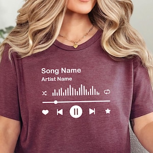 Favorite Song Name Shirt, Custom Music T-Shirt for Concert, Gift for Birthday or Anniversary, Personalized Artist Name Tee, Song Lyrics Tee