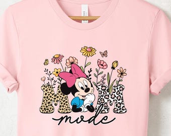 Disney Floral Mom Mode Shirt, Mother's Day Shirt, Disney Mama Shirt, Minnie Mouse Mama Shirt, Mother's Day Gifts, Mama Shirt, Mother Gifts