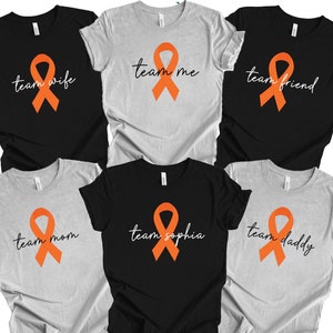 Multiple Sclerosis MS Support Squad Shirt, Custom Orange Ribbon Team Awareness Shirt, Leukemia Cancer Shirt, Kidney Cancer Warrior Shirt