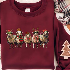 Sheep Christmas Sweatshirt, Christmas Farmer Sweatshirt, Funny Animals Christmas Sweater, Christmas Gift, Sheep Lover Christmas Sweatshirt