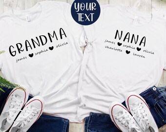 Personalized Grandma Shirt, Nana Shirt, Personalized Grandma Gift, Birthday Gift for Grandma, Customized Mother's Day Shirt, Grandchildren
