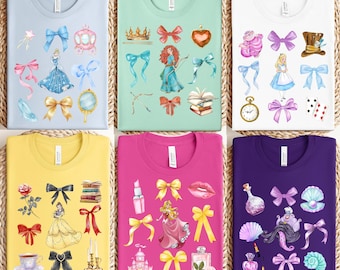 Disney Princess Shirts, Matching Group Disney Shirts, Disney Bounding Shirts, Aurora Shirt, Cinderella Shirt, Ursula Shirt, Alice Merida