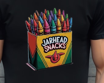 Jarhead Snacks T-shirt: Rolig Crayon Eater T-shirt, Militär Humor
