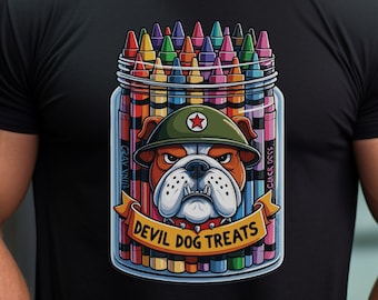 Devil Dog Treats T-Shirt, Crayon Eaters Shirt, Silly Jarhead Tee, Humorous Veterans T-Shirt, Snarky USMC Grahic Tee, Gift for Recruit