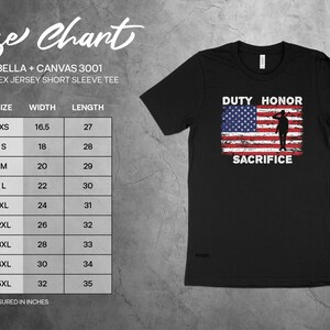 Patriotic Military T-Shirt: Duty Honor Sacrifice, American Flag Tee image 8
