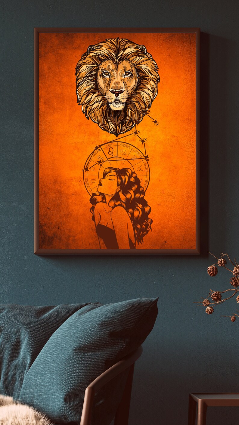 Art Print Out Leo Zodiac Wall Decor Astrology Constellation Etsy
